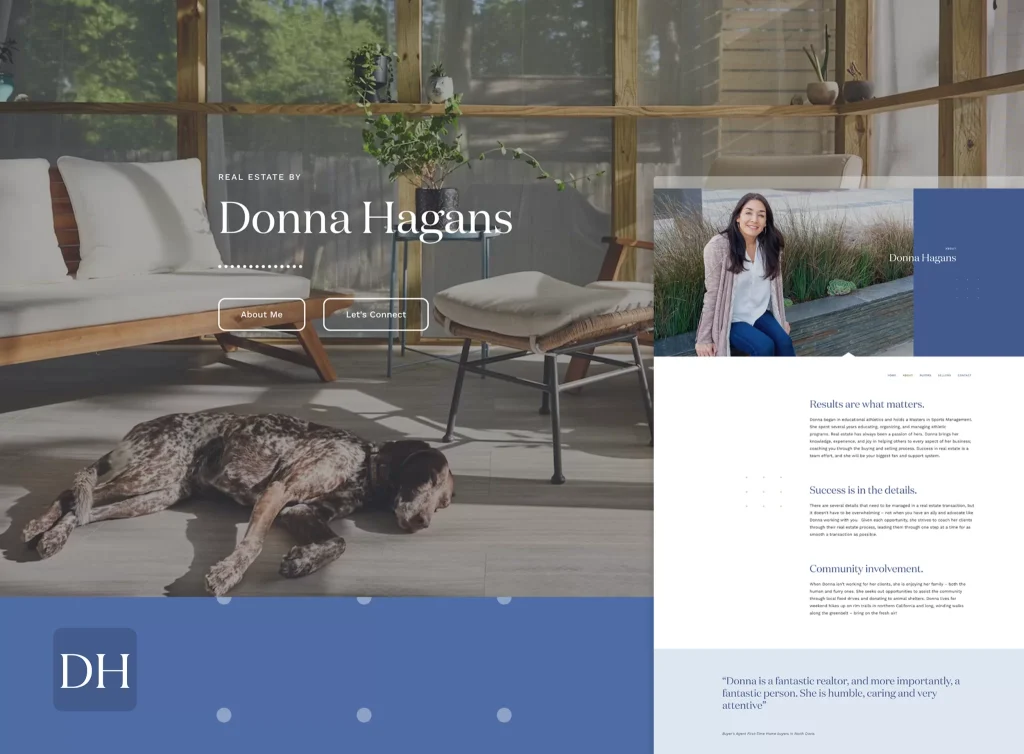 mockup of a client website design