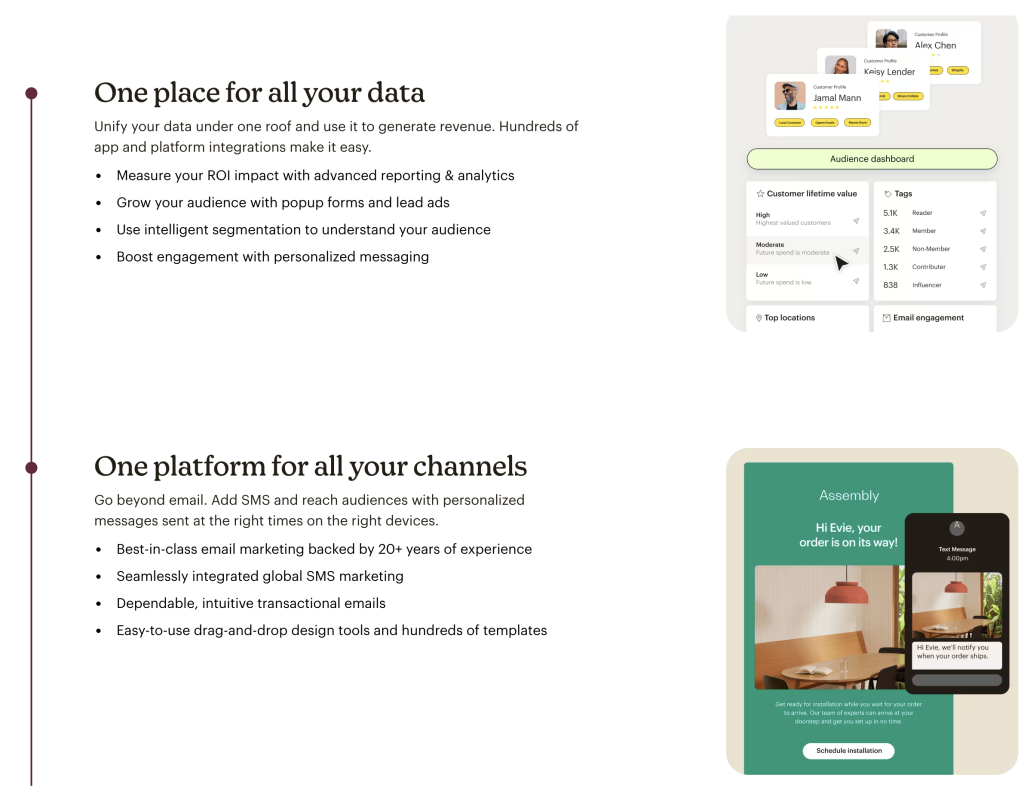 MailChimp Proof section of website design